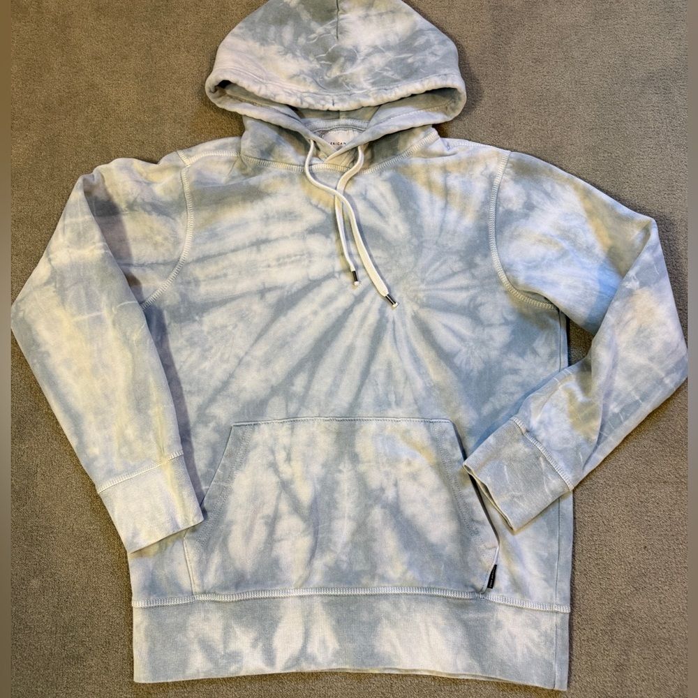 American Eagle - Ultra Soft Light Blue Tie Dye Hoodie - Men’s / Unisex Small